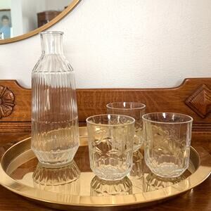 IKEA SALLSKAPLIG 30 oz Carafe (No Stopper) With (3) 9 oz Glasses